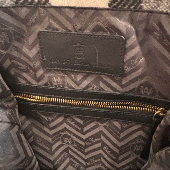 689 Fifth Avenue Collection Stylish Gray and Black Tote Shoulder Bag Fabric - Picture 11 of 14